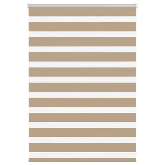 vidaXL Zebra Blind Sand Brown 115x100 cm Fabric Width 110.9 cm Polyester