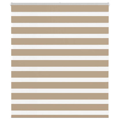 vidaXL Zebra Blind Sand Brown 120x100 cm Fabric Width 115.9 cm Polyester