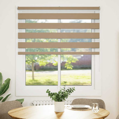 vidaXL Zebra Blind Sand Brown 120x100 cm Fabric Width 115.9 cm Polyester