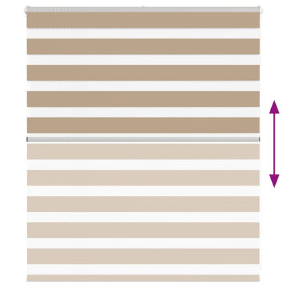 vidaXL Zebra Blind Sand Brown 120x100 cm Fabric Width 115.9 cm