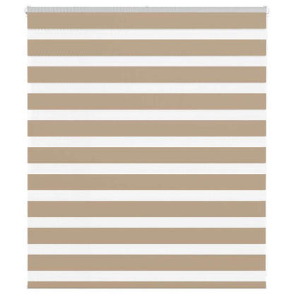 vidaXL Zebra Blind Sand Brown 125x100 cm Fabric Width 120.9 cm Polyester