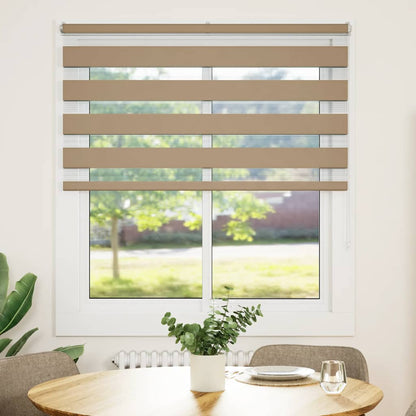 vidaXL Zebra Blind Sand Brown 125x100 cm Fabric Width 120.9 cm