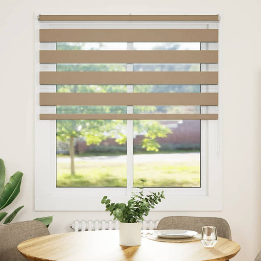 vidaXL Zebra Blind Sand Brown 125x100 cm Fabric Width 120.9 cm