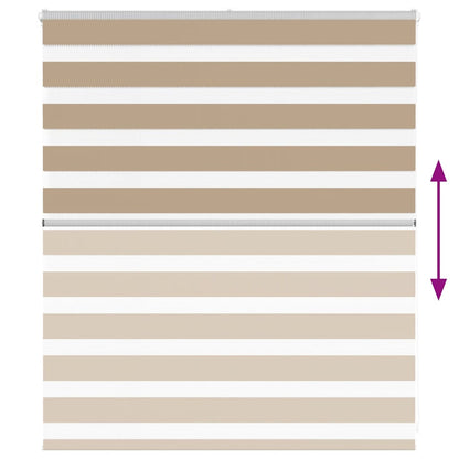 vidaXL Zebra Blind Sand Brown 125x100 cm Fabric Width 120.9 cm