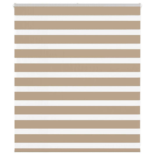 vidaXL Zebra Blind Sand Brown 130x100 cm Fabric Width 125.9 cm