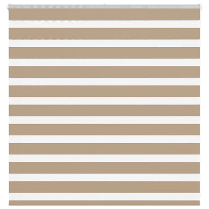 vidaXL Zebra Blind Sand Brown 145x100 cm Fabric Width 140.9 cm Polyester