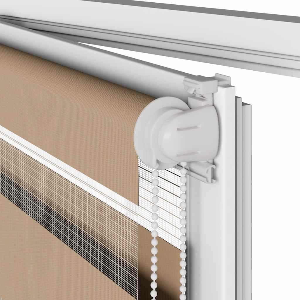vidaXL Zebra Blind Sand Brown 155x100 cm Fabric Width 150.9 cm