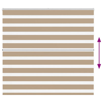 vidaXL Zebra Blind Sand Brown 165x100 cm Fabric Width 160.9 cm Polyester