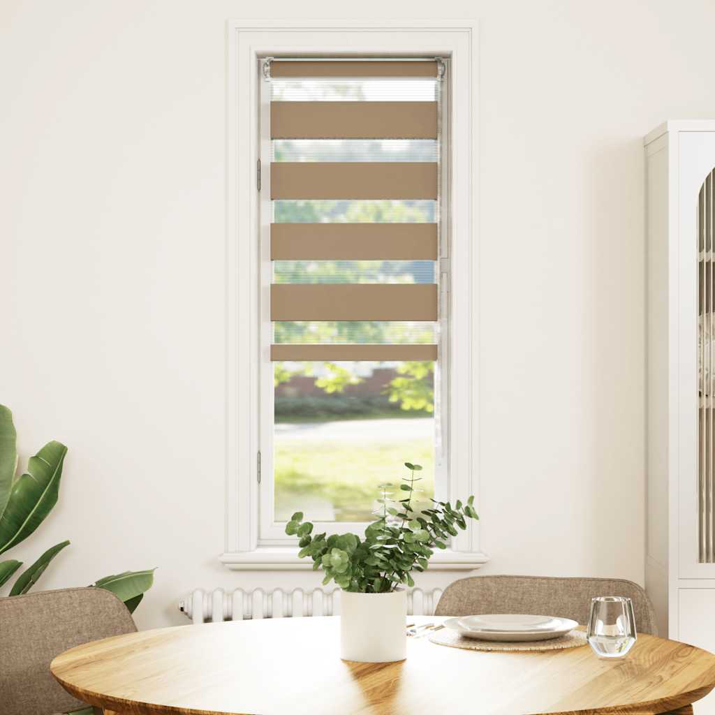 vidaXL Zebra Blind Sand Brown 45x150 cm Fabric Width 40,9 cm Polyester