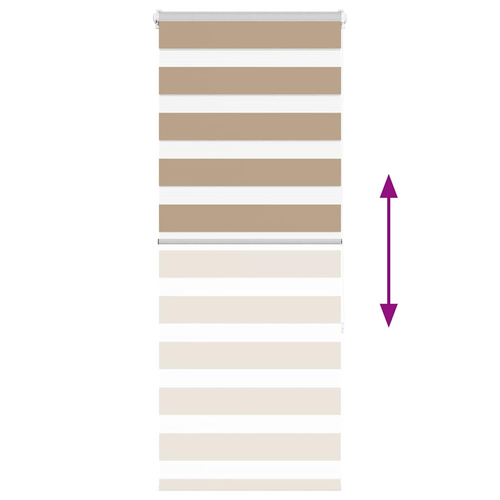 vidaXL Zebra Blind Sand Brown 60x150 cm Fabric Width 55.9 cm Polyester