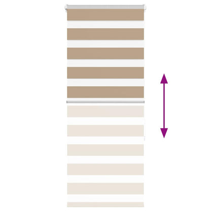 vidaXL Zebra Blind Sand Brown 60x150 cm Fabric Width 55.9 cm Polyester