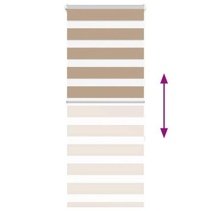 vidaXL Zebra Blind Sand Brown 65x150 cm Fabric Width 60,9 cm Polyester
