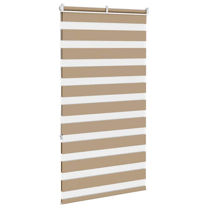 vidaXL Zebra Blind Sand Brown 90x150 cm Fabric Width 85.9 cm Polyester