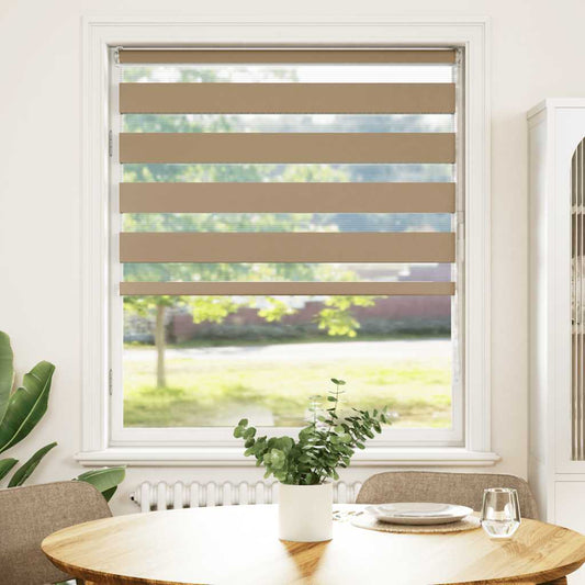 vidaXL Zebra Blind Sand Brown 95x150 cm Fabric Width 90,9 cm Polyester