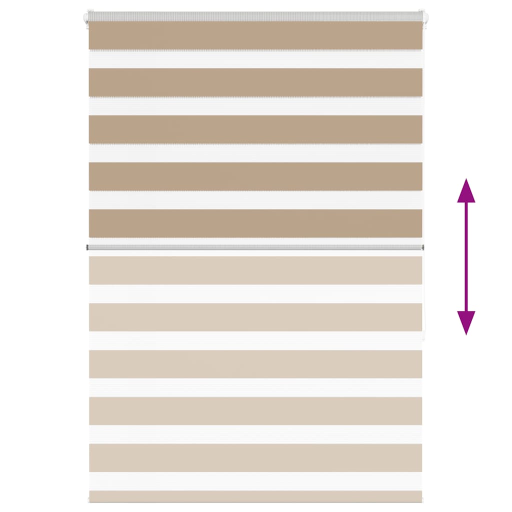 vidaXL Zebra Blind Sand Brown 95x150 cm Fabric Width 90,9 cm Polyester
