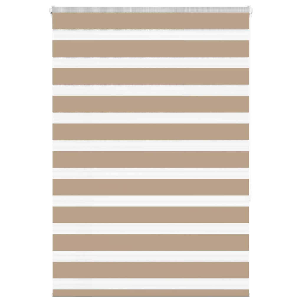 vidaXL Zebra Blind Sand Brown 100x150 cm Fabric Width 95.9 cm Polyester