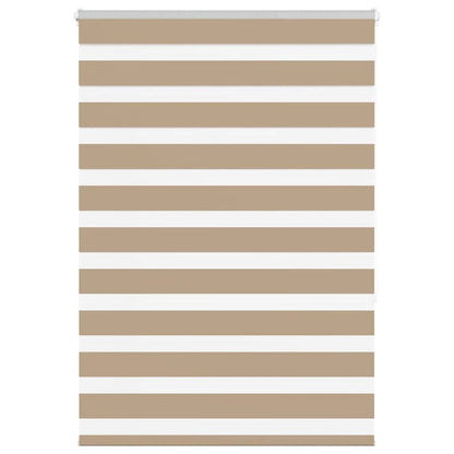 vidaXL Zebra Blind Sand Brown 100x150 cm Fabric Width 95.9 cm Polyester