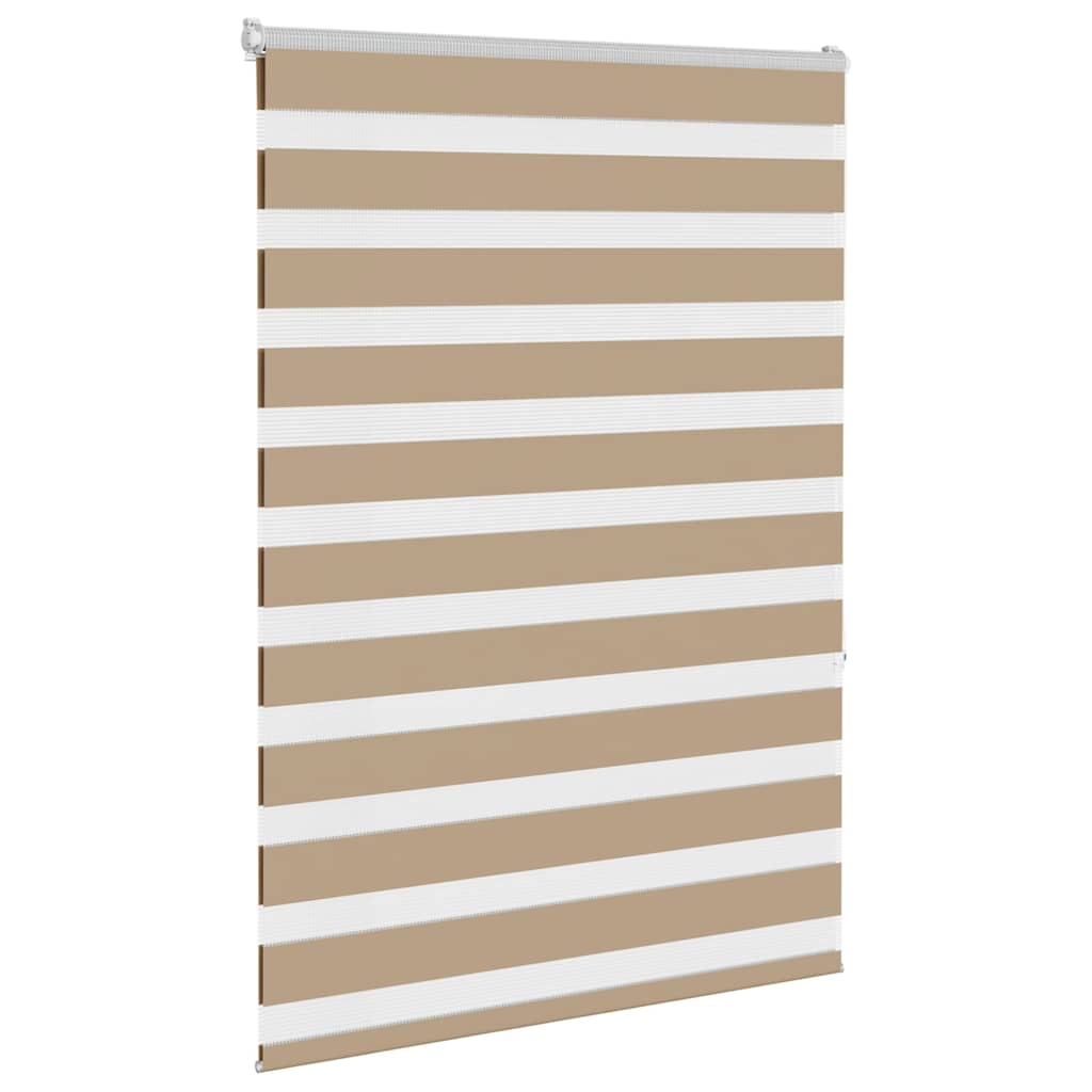 vidaXL Zebra Blind Sand Brown 100x150 cm Fabric Width 95.9 cm Polyester