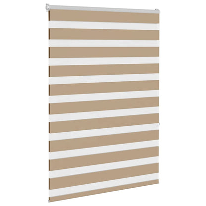 vidaXL Zebra Blind Sand Brown 100x150 cm Fabric Width 95.9 cm Polyester