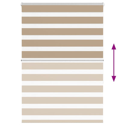 vidaXL Zebra Blind Sand Brown 105x150 cm Fabric Width 100.9 cm