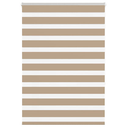 vidaXL Zebra Blind Sand Brown 110x150 cm Fabric Width 105.9 cm Polyester