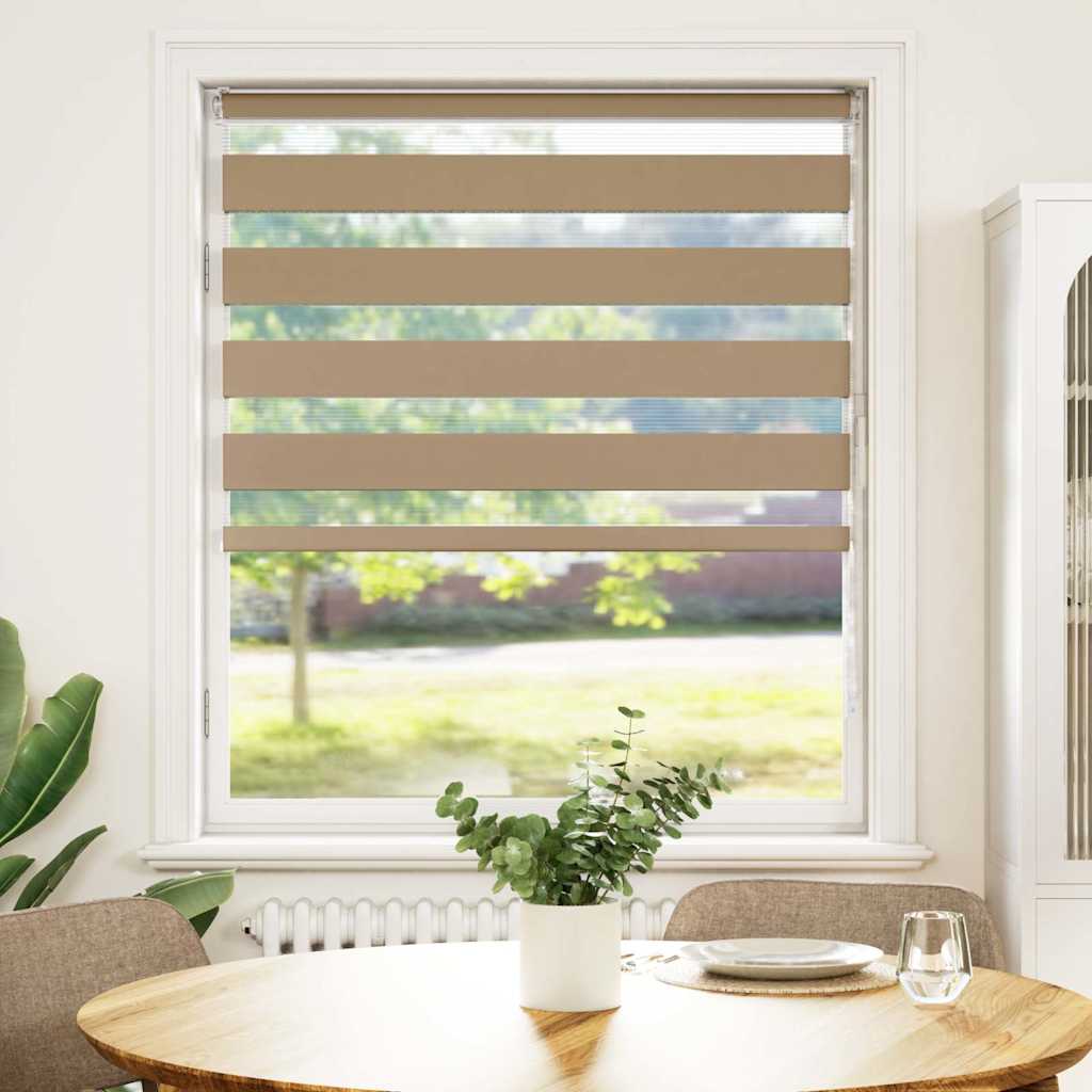 vidaXL Zebra Blind Sand Brown 110x150 cm Fabric Width 105.9 cm