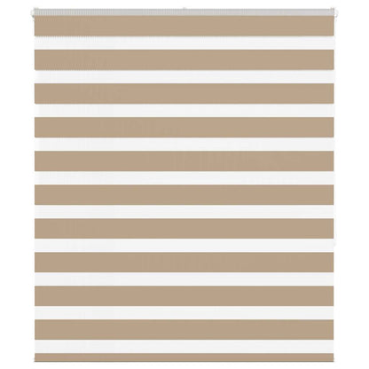 vidaXL Zebra Blind Sand Brown 120x150 cm Fabric Width 115.9 cm Polyester
