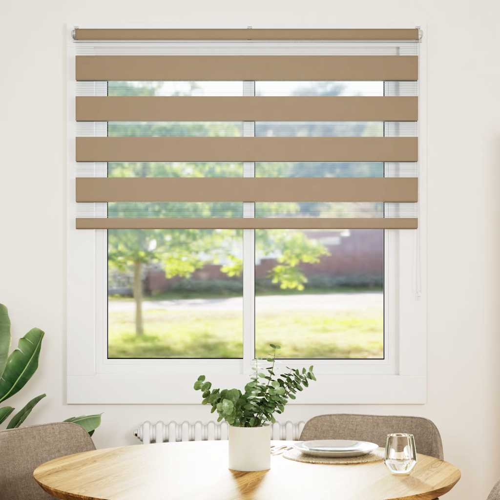 vidaXL Zebra Blind Sand Brown 120x150 cm Fabric Width 115.9 cm