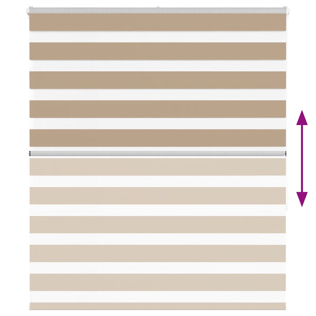 vidaXL Zebra Blind Sand Brown 120x150 cm Fabric Width 115.9 cm