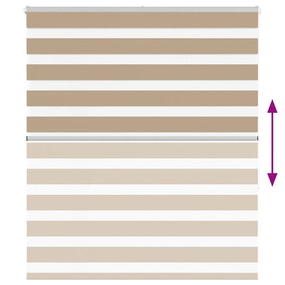 vidaXL Zebra Blind Sand Brown 120x150 cm Fabric Width 115.9 cm