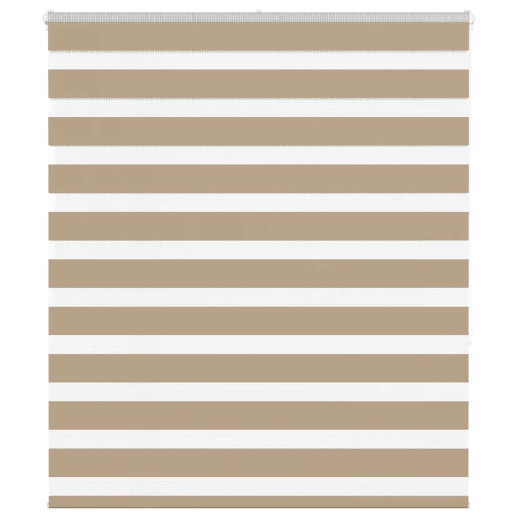 vidaXL Zebra Blind Sand Brown 125x150 cm Fabric Width 120.9 cm Polyester
