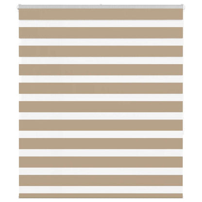 vidaXL Zebra Blind Sand Brown 125x150 cm Fabric Width 120.9 cm Polyester