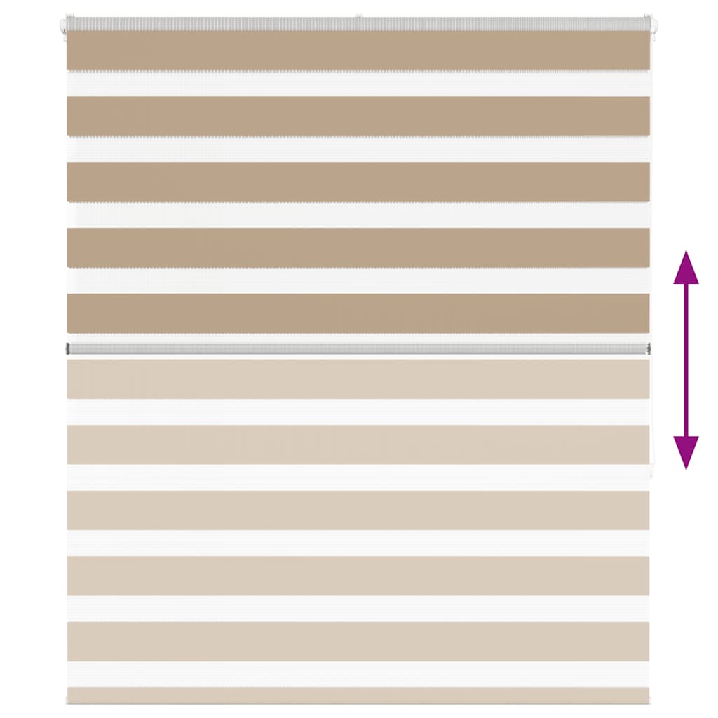 vidaXL Zebra Blind Sand Brown 125x150 cm Fabric Width 120.9 cm