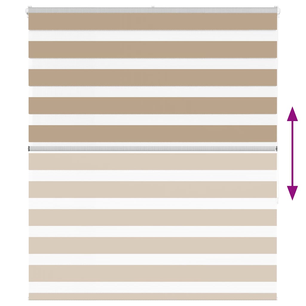 vidaXL Zebra Blind Sand Brown 135x150 cm Fabric Width 130.9 cm