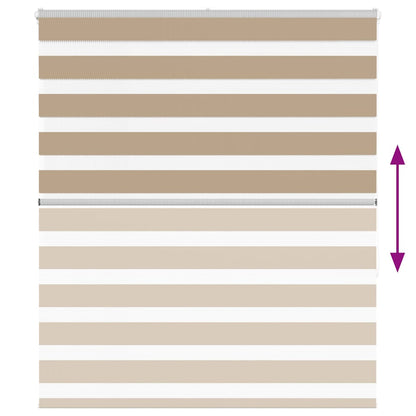 vidaXL Zebra Blind Sand Brown 135x150 cm Fabric Width 130.9 cm