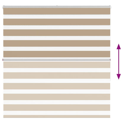 vidaXL Zebra Blind Sand Brown 150x150 cm Fabric Width 145.9 cm