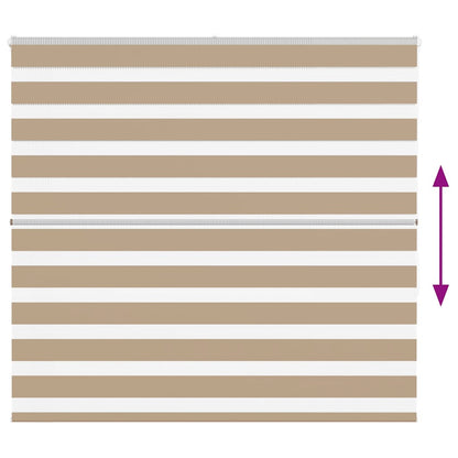 vidaXL Zebra Blind Sand Brown 165x150 cm Fabric Width 160.9 cm