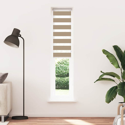 vidaXL Zebra Blind Sand Brown 45x200 cm Fabric Width 40,9 cm Polyester