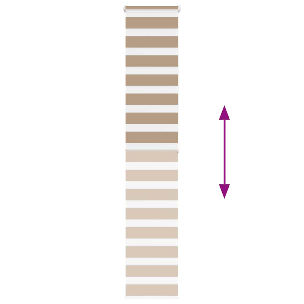 vidaXL Zebra Blind Sand Brown 50x200 cm Fabric Width 45.9 cm Polyester
