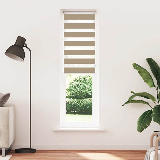 vidaXL Zebra Blind Sand Brown 55x200 cm Fabric Width 50,9 cm Polyester