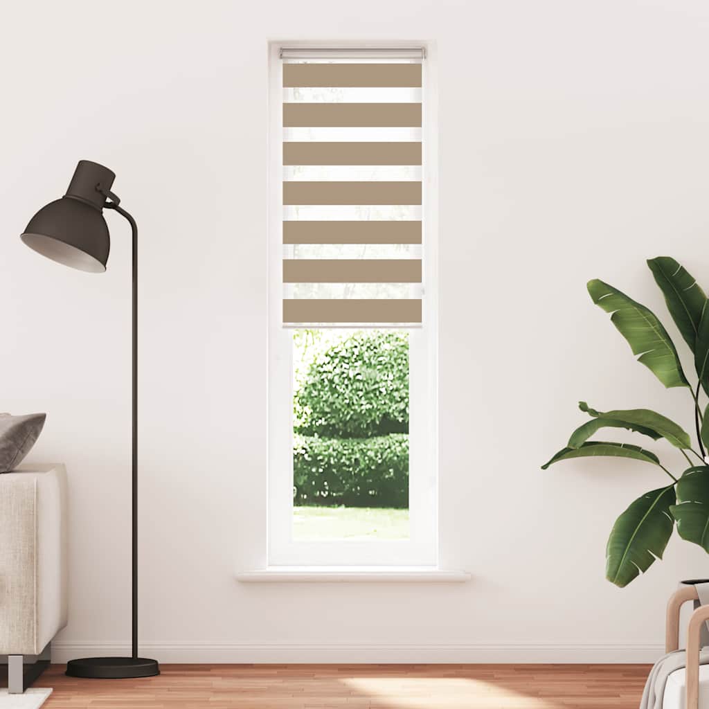 vidaXL Zebra Blind Sand Brown 60x200 cm Fabric Width 55,9 cm Polyester