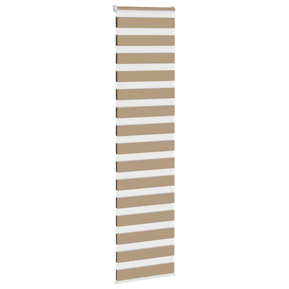 vidaXL Zebra Blind Sand Brown 65x200 cm Fabric Width 60,9 cm Polyester