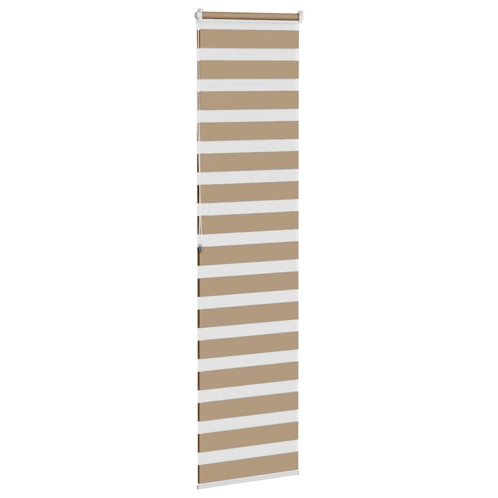 vidaXL Zebra Blind Sand Brown 65x200 cm Fabric Width 60,9 cm Polyester