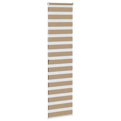 vidaXL Zebra Blind Sand Brown 65x200 cm Fabric Width 60,9 cm Polyester