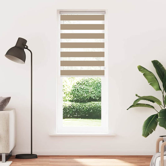 vidaXL Zebra Blind Sand Brown 85x200 cm Fabric Width 80,9 cm Polyester