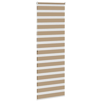 vidaXL Zebra Blind Sand Brown 85x200 cm Fabric Width 80,9 cm Polyester