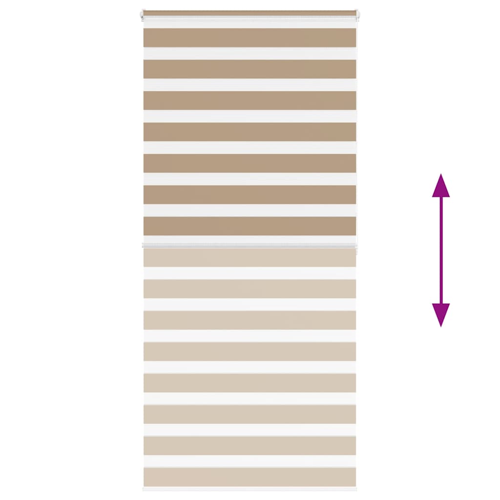 vidaXL Zebra Blind Sand Brown 95x200 cm Fabric Width 90,9 cm Polyester