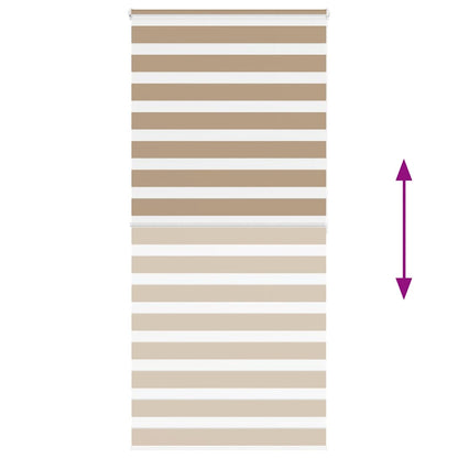 vidaXL Zebra Blind S& Brown 100x200 cm Fabric Width 95.9 cm Polyester
