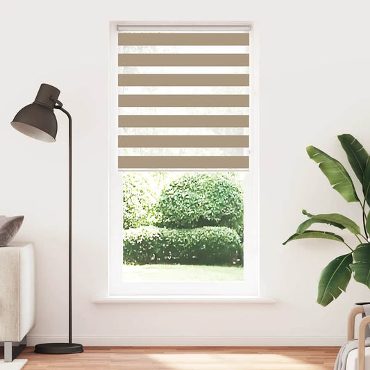 vidaXL Zebra Blind Sand Brown 115x200 cm Fabric Width 110.9 cm
