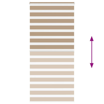 vidaXL Zebra Blind Sand Brown 115x200 cm Fabric Width 110.9 cm